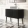 Positano Black Oak Curved Vanity Unit with Carrara Marble Top 1200mm - Basin Not Included