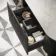 Positano Black Oak Curved Vanity Unit with Carrara Marble Top 1200mm - Basin Not Included