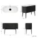 Positano Black Oak Curved Vanity Unit with Carrara Marble Top 1200mm - Basin Not Included