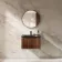 Sorrento Fluted Black Walnut Wall Hung Drawer Vanity with Black Basin 600mm