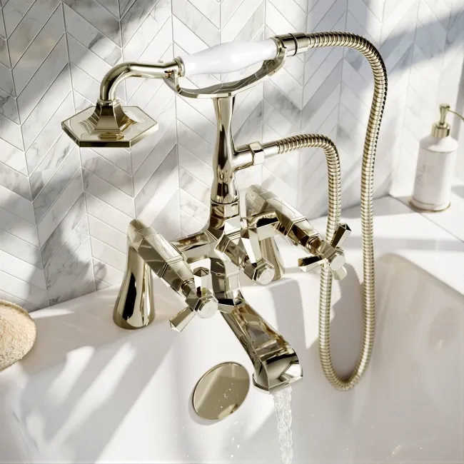 Kenmare Traditional English Gold Bath Shower Mixer Tap