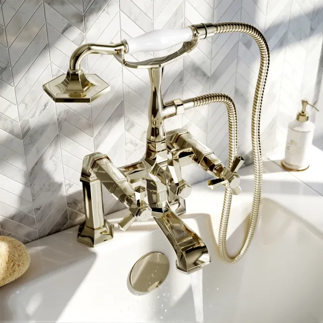 Kenmare Traditional English Gold Bath Shower Mixer Tap