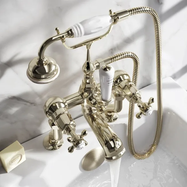 Avoca Traditional English Gold Bath Shower Mixer Tap