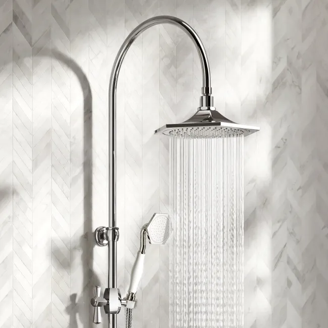 Kenmare Traditional Chrome Thermostatic Bath Filler Shower Set with Hand Shower