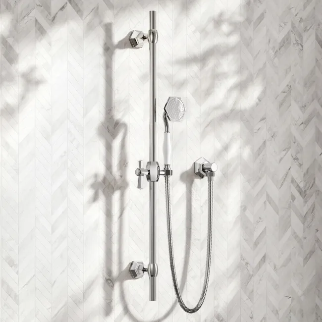 Kenmare Traditional Chrome Shower with Riser Kit