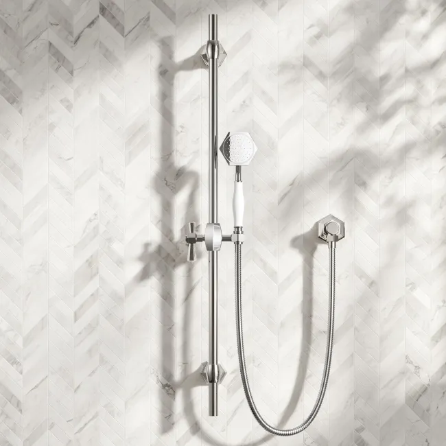 Kenmare Traditional Chrome Shower with Riser Kit