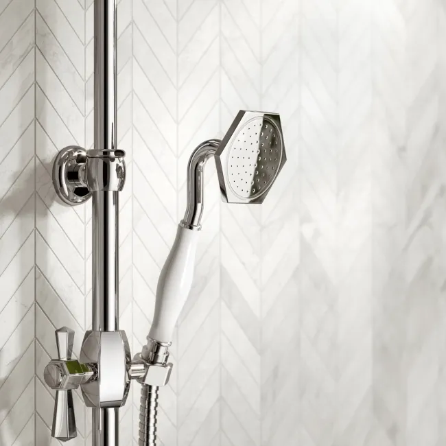 Kenmare Traditional Chrome Shower with Riser Kit