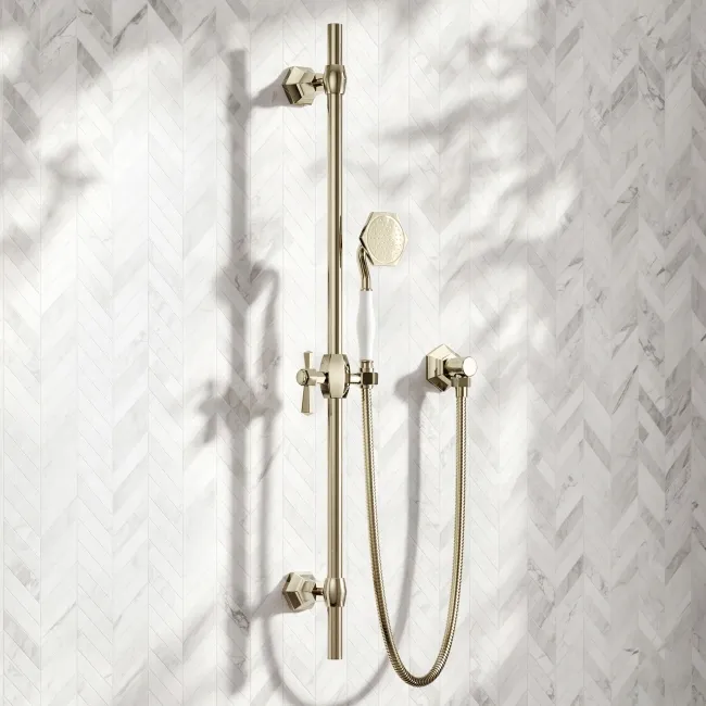 Kenmare Traditional English Gold Shower with Riser Kit