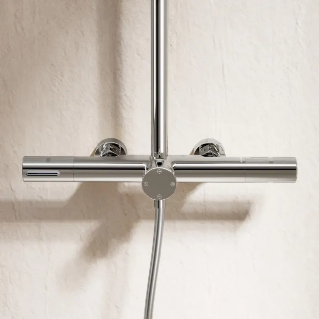 Bray Round Chrome Thermostatic Bath Filler Shower Set