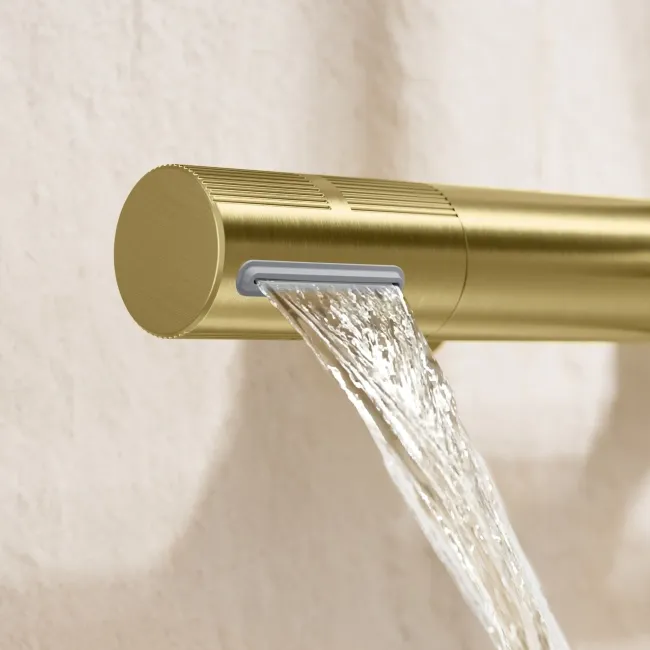 Bray Round Brushed Brass Thermostatic Bath Filler Shower Set