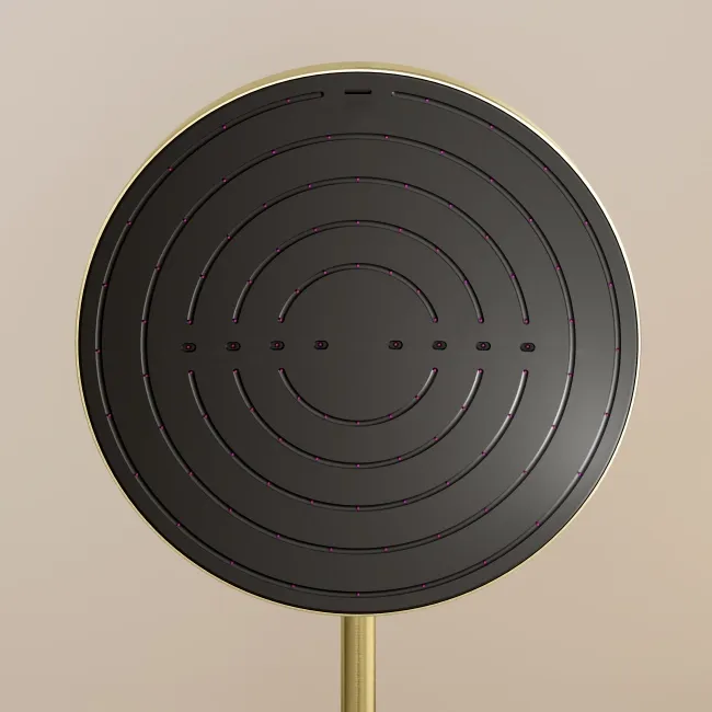 Bray Round Brushed Brass Thermostatic Bath Filler Shower Set