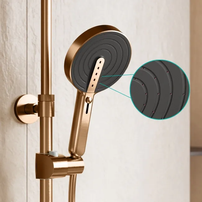 Bray Round Brushed Copper Thermostatic Bath Filler Shower Set