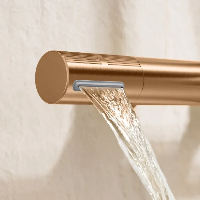 Bray Round Brushed Copper Thermostatic Bath Filler Shower Set