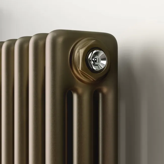Athens Antique Gold Triple Column Horizontal Traditional Radiator 300x1415mm