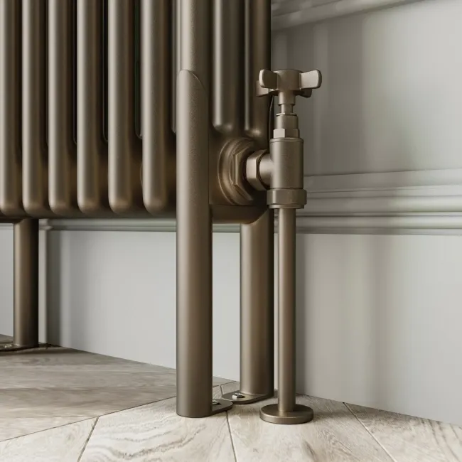 Athens Antique Gold Triple Column Horizontal Traditional Radiator 300x1415mm