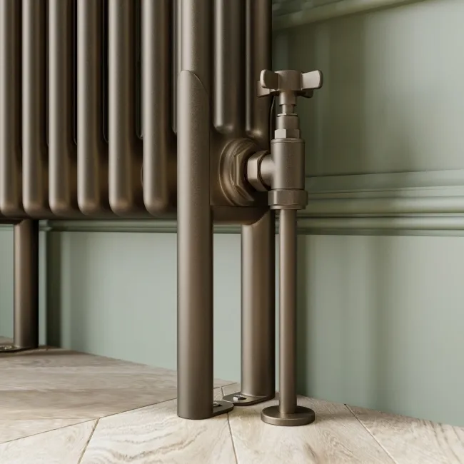Athens Antique Gold Triple Column Horizontal Traditional Radiator 450x1415mm
