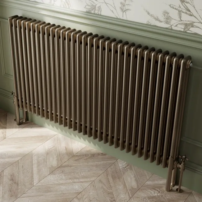 Athens Antique Gold Triple Column Horizontal Traditional Radiator 750x1415mm