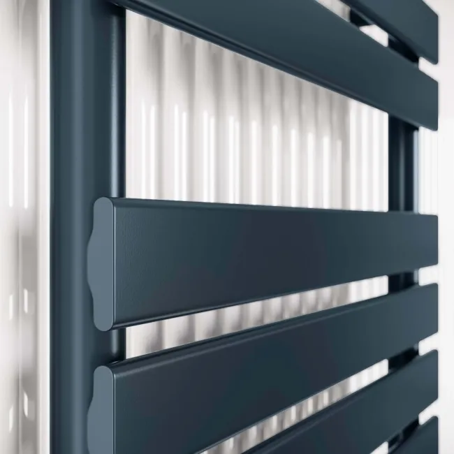Santorini Inky Blue Flat Panel Heated Towel Rail 800x450mm