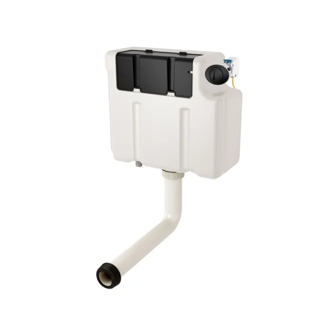 Detroit Cable Operated Concealed Cistern with Matt Black Push Button Dia.60mm