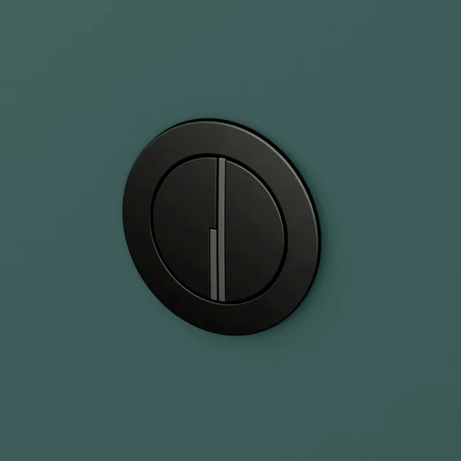 Detroit Matt Black Round Push Button for Cable Operated Concealed Cistern - Dia.48mm