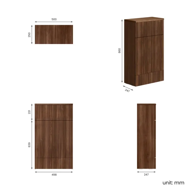 Havana Black Walnut 500 Toilet Unit