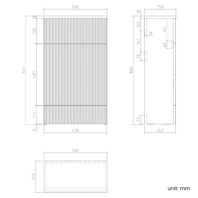 Havana Black Walnut 500 Toilet Unit