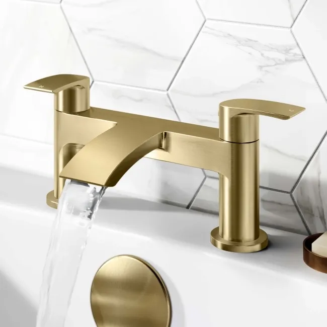 Severn Brushed Brass Basin & Bath Mixer Tap Set