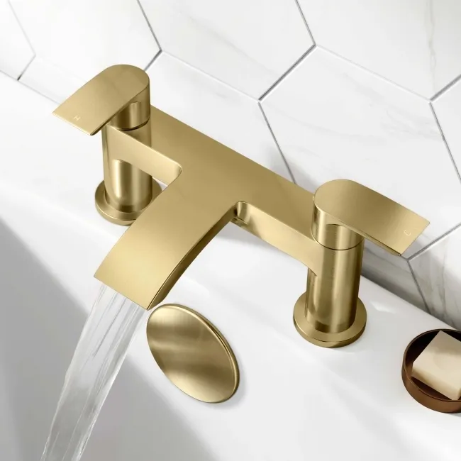 Severn Brushed Brass Basin & Bath Mixer Tap Set