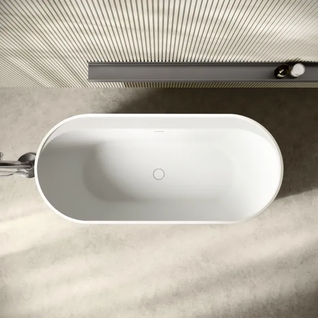 Shore 1700 Matt White Freestanding Bath - Gunmetal Feet