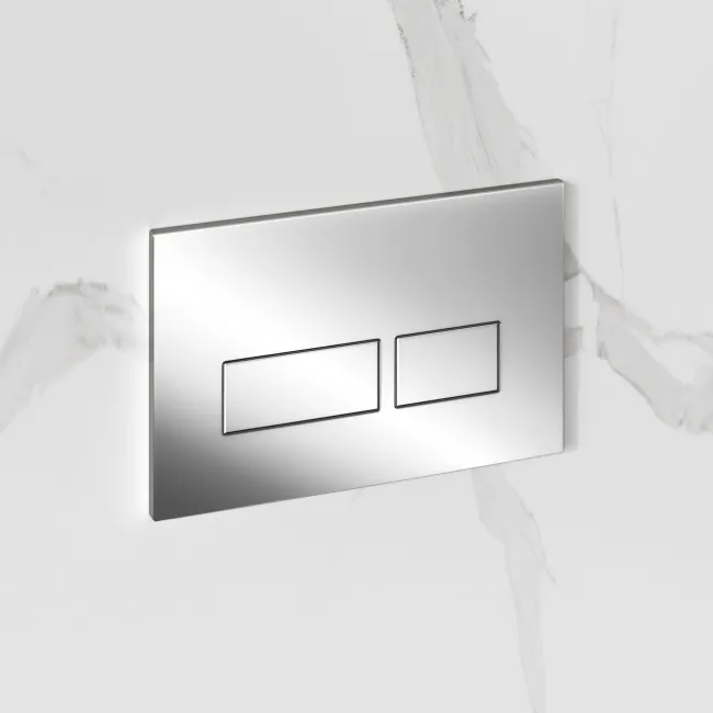 Idaho Pneumatic Concealed Cistern with Chrome Flush Plate - Square Buttons