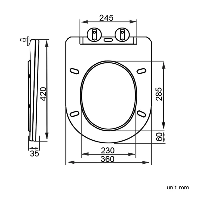 Kansas Traditional Rimless Back To Wall Toilet With Premium Soft Close Slim Seat