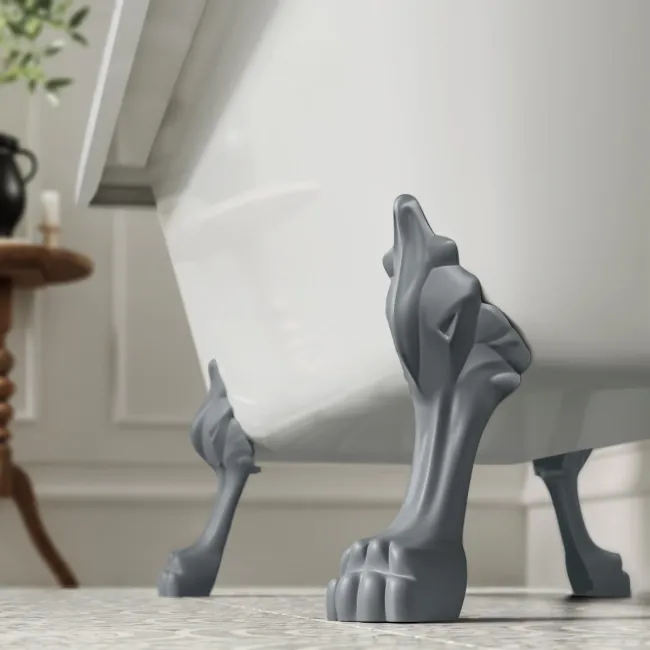 Abingdon 1700mm Single Ended Roll Top Bath - Grey Feet