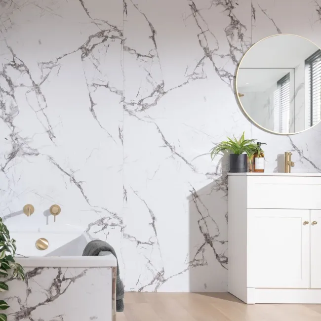 Trepanel Aqua Luxe® Calacatta Marble Effect Satin Embossed SPC XXL Wall Panel