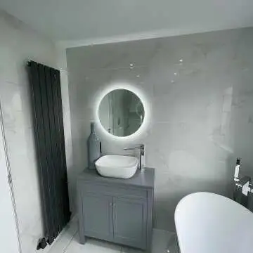 Bermuda Dove Grey Vanity With Curved Counter Top Basin 800mm