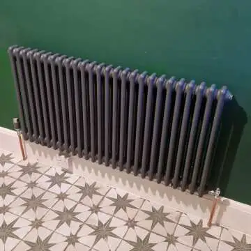 Athens Anthracite Double Column Horizontal Traditional Radiator 600x1190mm