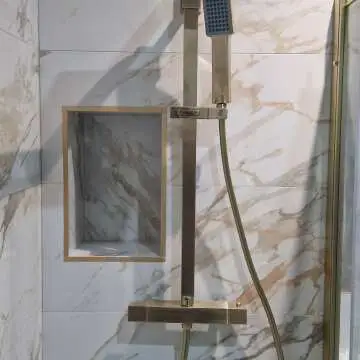Galway Premium Brushed Brass Square Thermostatic Shower Set
