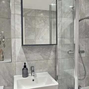 Esme Matt Black Illuminated LED Recessed Mirror Cabinet 700x500mm