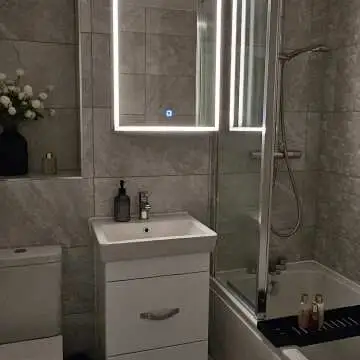 Esme Matt Black Illuminated LED Recessed Mirror Cabinet 700x500mm