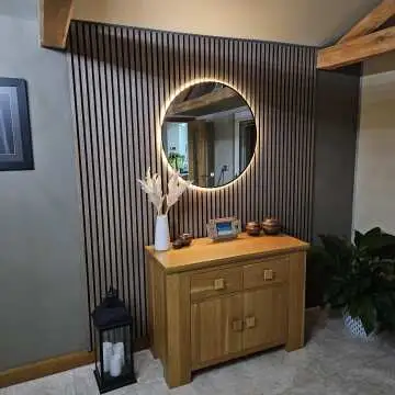 Delilah Black Framed Round Backlit llluminated LED Mirror 800mm