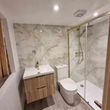 Trepanel Aqua® Gloss Green Onyx Effect PVC Shower Wall Panel