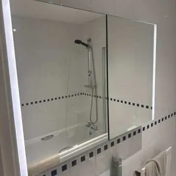 Selma Matt Black Illuminated LED Recessed Mirror Cabinet 700x1000mm