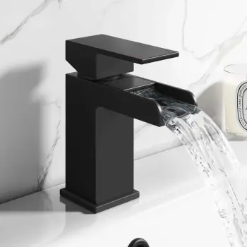 Avon Matt Black Waterfall Basin Mixer Tap