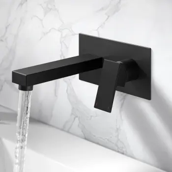 Tamar Matt Black Wall Mounted Basin Mixer Tap