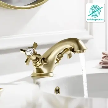 Nairn Traditional Brushed Brass Basin Mixer Tap