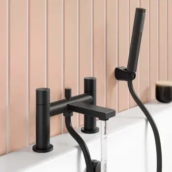 Tyne Matt Black Bath Filler & Handheld Shower