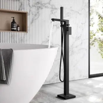 Soar Matt Black Freestanding Bath Shower Mixer Tap
