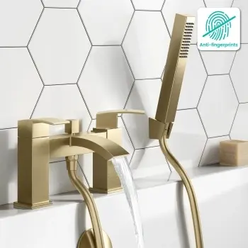 Brora Brushed Brass Bath Filler & Handheld Shower