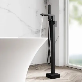 Tamar Matt Black Freestanding Bath Shower Mixer Tap