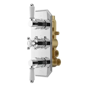Shannon Premium Chrome Traditional Thermostatic Shower Valve - 3 Outlets