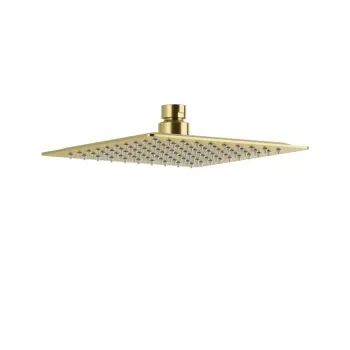 200mm Brushed Brass Square Stainless Steel Slim Shower Head
